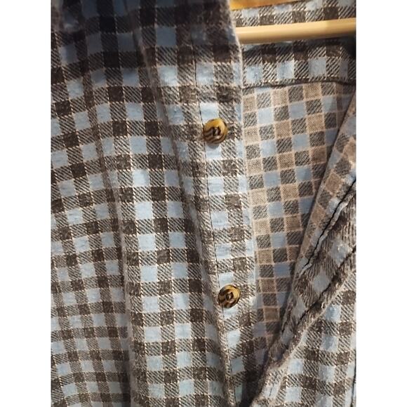 2X Tall Flannel Red Oak Ranch Apparel Men's Button-Up Shirt Light blue Western - Picture 3 of 7